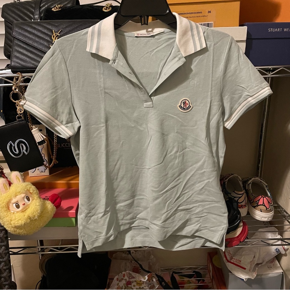 Moncler Women's Mint Green Polo Shirt